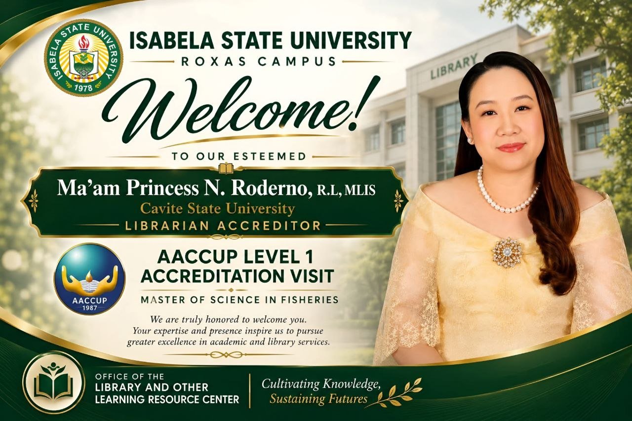 Welcome, Ma'am Princess N. Roderno, R.L, MLIS — Librarian Accreditor, Cavite State University