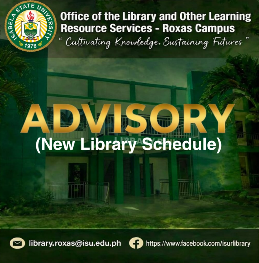 📢 UPDATED LIBRARY SCHEDULE ADVISORY